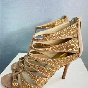 Elegant Gold Strappy Heels